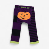 Purple Knit Pumpkin Leggings