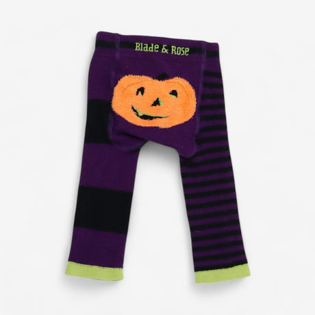Purple Knit Pumpkin Leggings