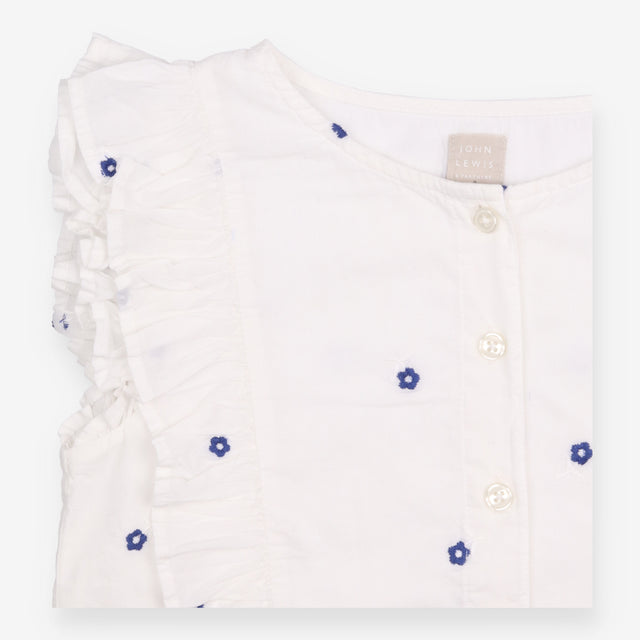 White Tunic with Blue Flowers