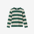 Green Rib Stripe Long Sleeve Tee