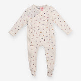 Wrapover Sleepsuit White with Heart Appliques