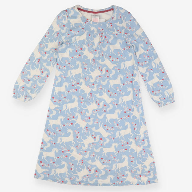 Blue nighty with white unicorns
