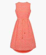Wrap Dress Coral Leaf Print Sleeveless Jersey