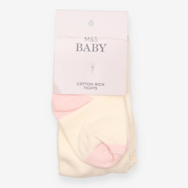 Cream Tights with Pink Toes