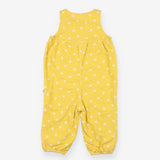 Reversible Yellow Cord Dungarees with Birds