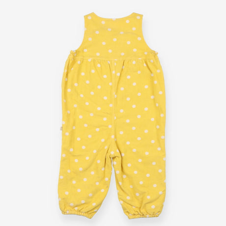 Reversible Yellow Cord Dungarees with Birds