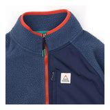 Fleece Blue Sherpa Half Zip Pullover Contrast Pane