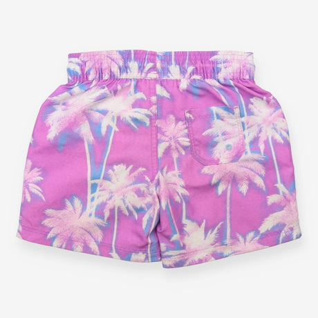 Swim Short Purple Palm Trees