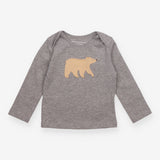 T-shirt long sleeve grey bear