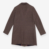 Amelia Chevron Wool Coat Purple Taupe