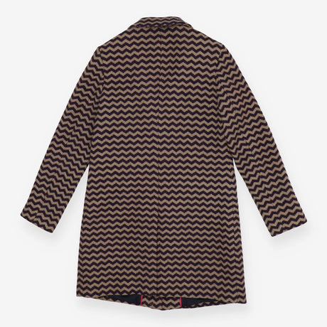 Amelia Chevron Wool Coat Purple Taupe
