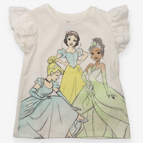 White Disney princess t-shirt with ruffle sleeves