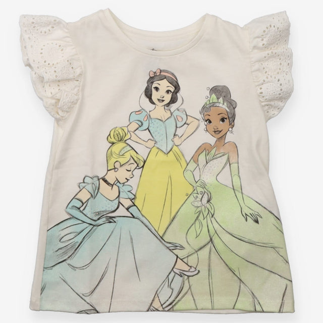 White Disney princess t-shirt with ruffle sleeves