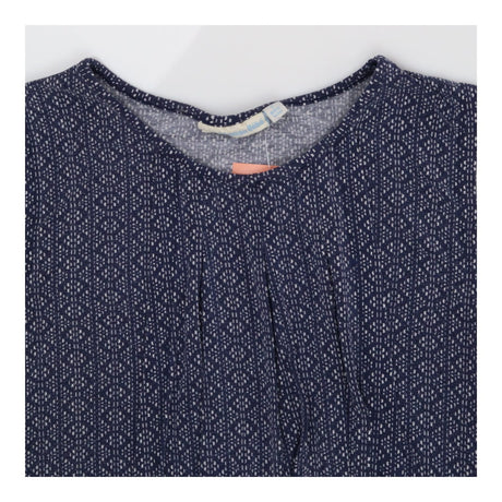 Pleated geo ditsy blue maternity and nursing top