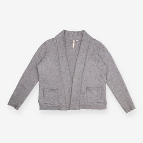 White Stuff Grey Charcoal Marl Open Front Knit Car