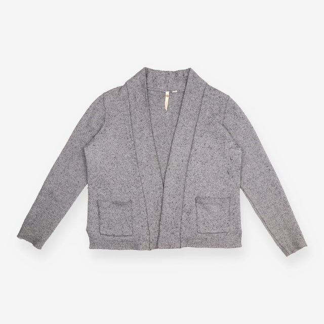 White Stuff Grey Charcoal Marl Open Front Knit Car