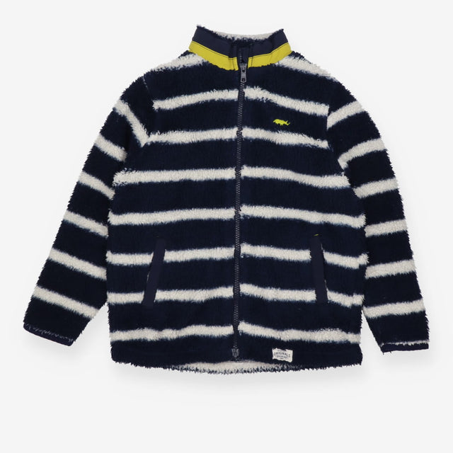Fleece jacket blue white stripe yellow rhino