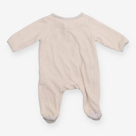 Sleepsuit cream velour grey elephant