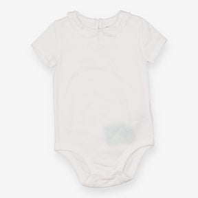 Bodysuit Short Sleeve White Collared