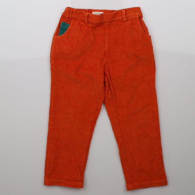 Cord trouser Orange with Green pocket in the front