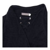 Cardigan Navy Blue Lace Up Detail Long Sleeve Knit