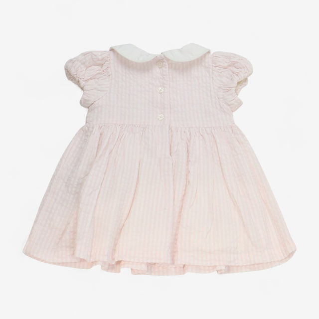 Dress Summer Pink Seersucker with Roses