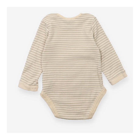 Bodysuit cream grey stripe LS