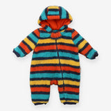 Fleece pramsuit bold stripe
