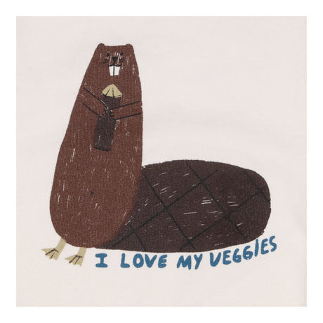 Cream Beaver I love veggies sweatshirt 