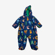 Navy Animal Alphabet Fleece Lined Pramsuit