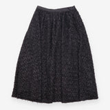 Skirt Black Metallic Thread Textured Midi Sparkle