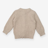 Cream Flowers Knit Cardigan 