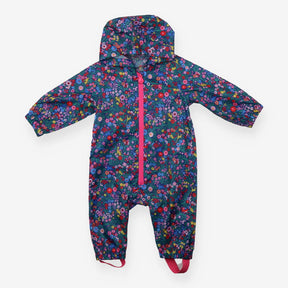 Puddlesuit Navy Floral Animals