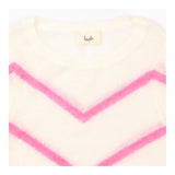 Cream Pink Chevron Stripe Lightweight Knit Ju