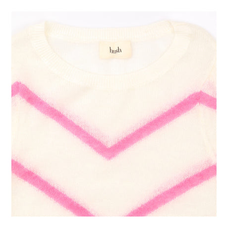 Cream Pink Chevron Stripe Lightweight Knit Ju