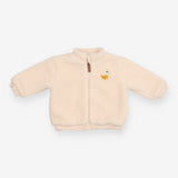 Fleece jacket Cream with Embroidered Duck with Bob