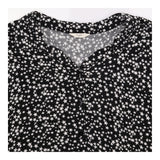 Long sleeve Blouse Black White Star Print