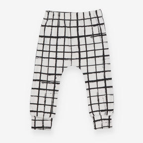 Leggings Black and White Grid Pattern