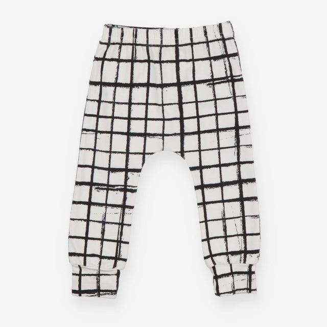 Leggings Black and White Grid Pattern