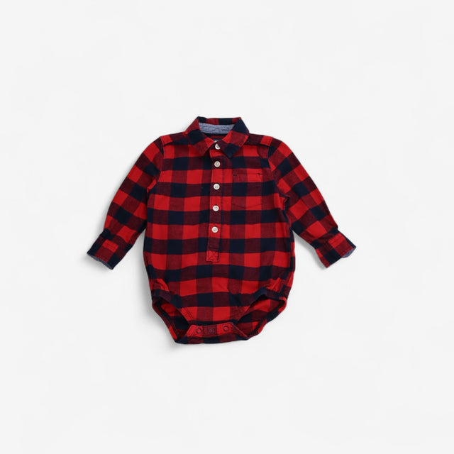 Bodysuit Checked Shirt Red and Blue