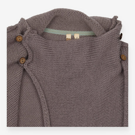 Taupe Wool Blend Sleeveless Cardigan