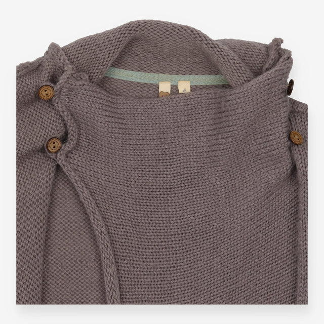 Taupe Wool Blend Sleeveless Cardigan