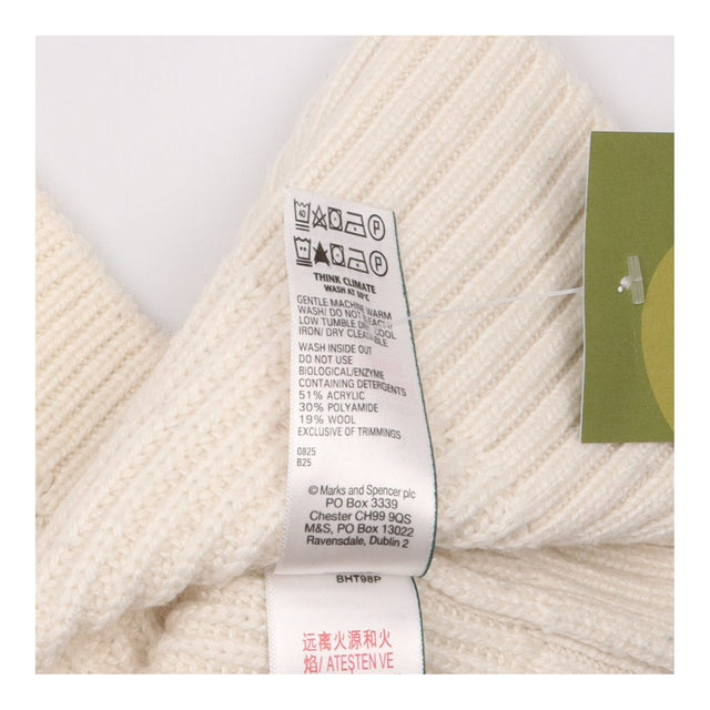 Vest Cream Ribbed Knit V-Neck Tie Front Sleeveless