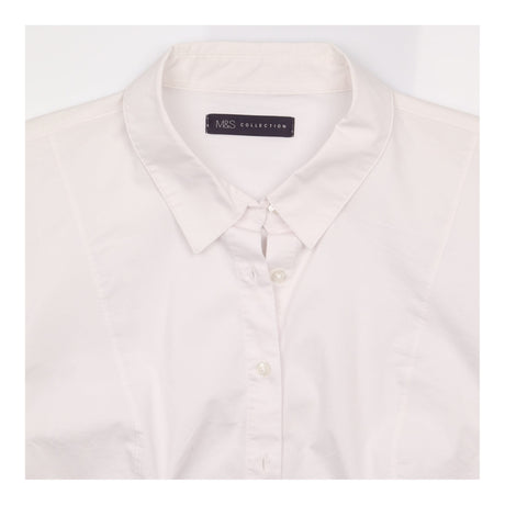 White Fitted Long Sleeve Shirt