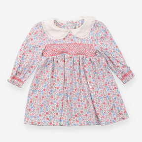 White Collared Dress with Florals