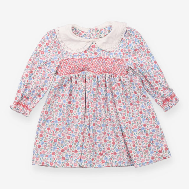 White Collared Dress with Florals