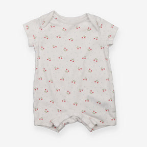 Rompers White with Cherries