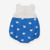 Shortie Romper First Half White and Second half Bl