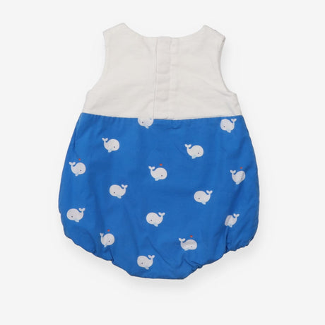 Shortie Romper First Half White and Second half Bl