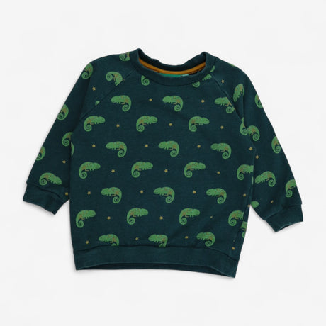 Sweatshirt Green Chameleon Print
